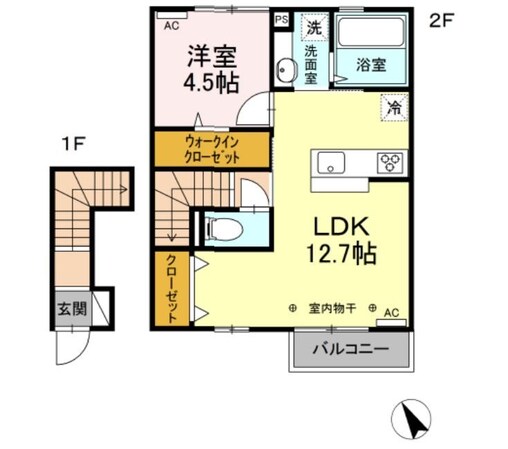 伊那北駅 徒歩38分 2階の物件間取画像